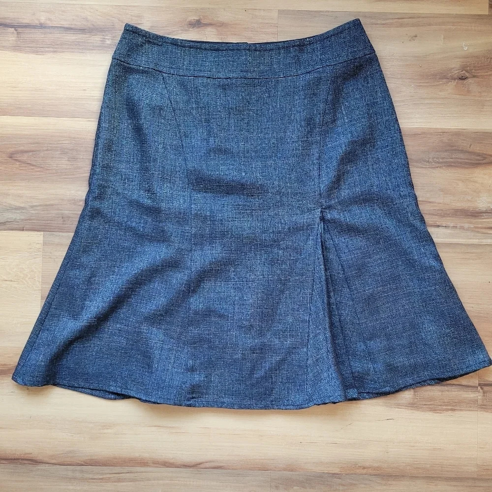 🔥 (5for$35) NANETTE LAPORE Blue Lined pleated Pencil Skirt Size 8